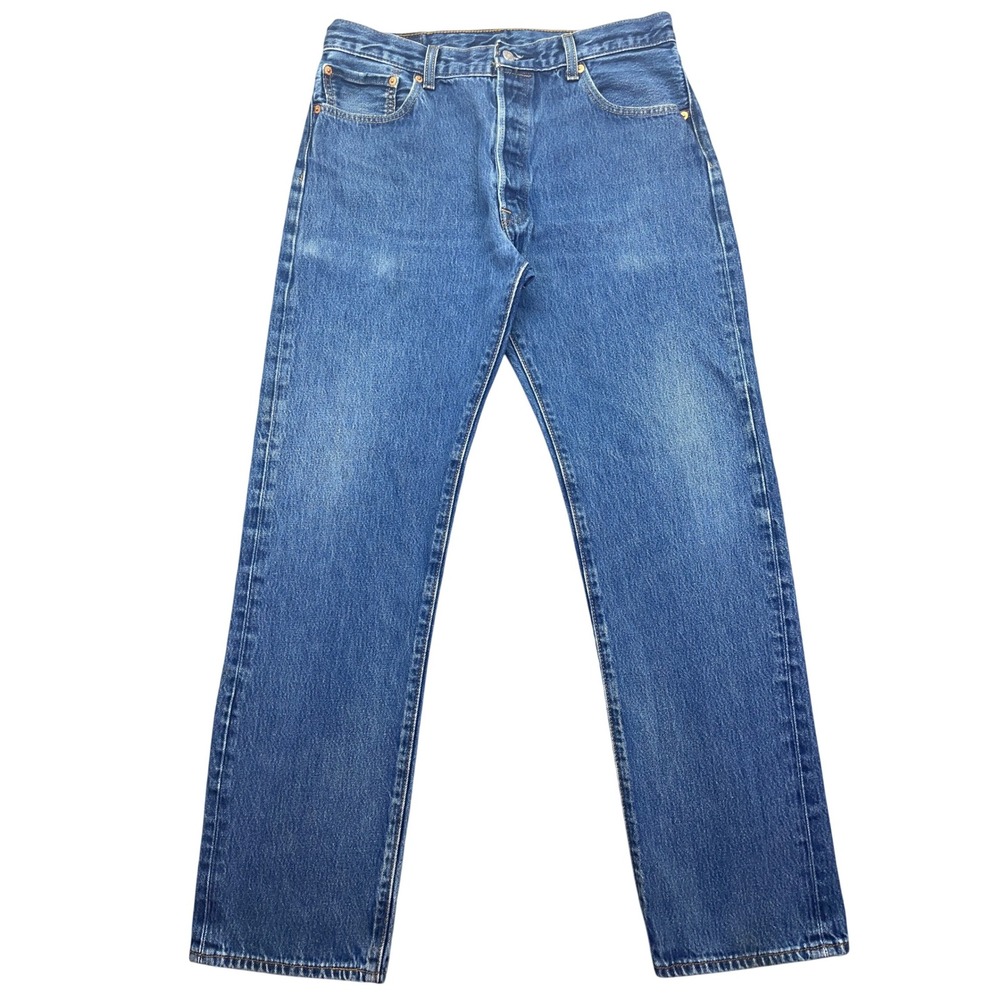 Levi's 501 Jeans Straight Leg Button Fly Classic Denim Blue W36 Fits 33" Y2K